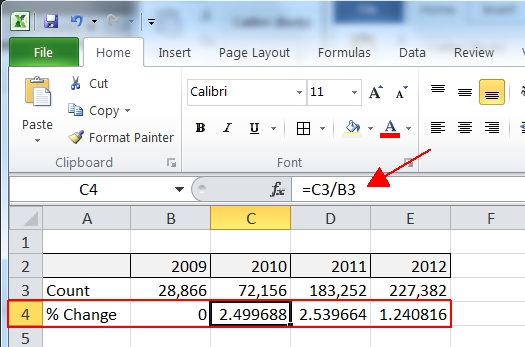 Excel Formulas To Show Percentage Change